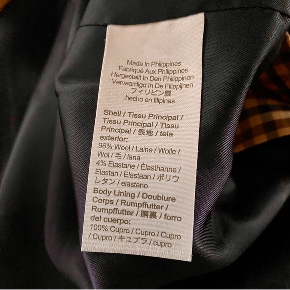 J. Crew Alfie Honey Plaid Italian Wool Stretch Blazer Size 10 NWOT Tollegno 1900 - Picture 16 of 16